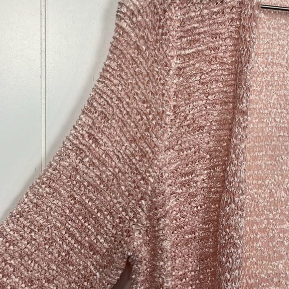 Chico’s Womens Emily Cardigan 3 (XL) Pale Pink Open Front Loose Knit Elegant NWT - Picture 4 of 11